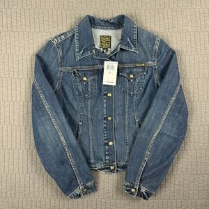 Y2K Lucky Brand Denim Trucker Jacket Women's XL Blue Tomboy Jean Medium Wash NWT